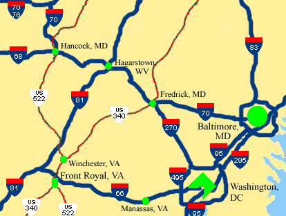 Map of Northern Virginia, Maryland & surrounding area
